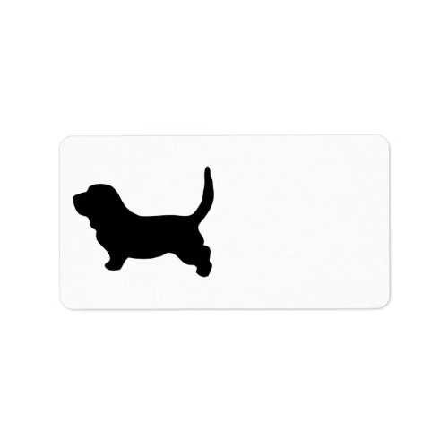 Basset Hound dog silhouette blank address labels
