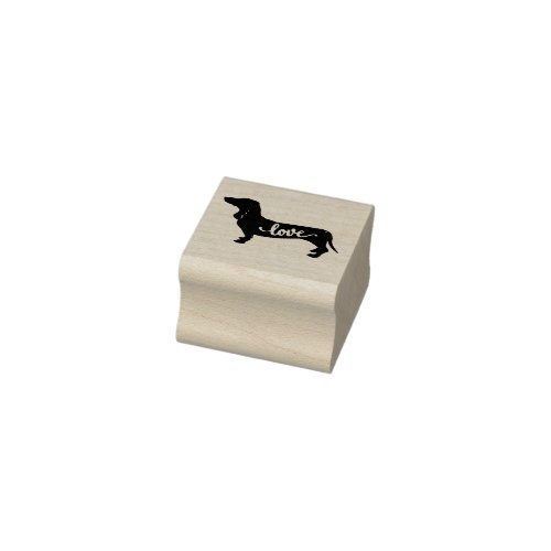 Basset Hound Dog Silhouette Love Rubber Stamp