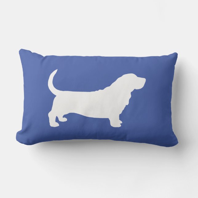 Basset Hound Dog Silhouette Lumbar Pillow (Front)