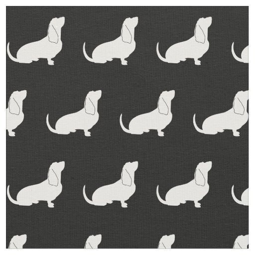 Basset Hound Dog Silhouette Pet Fabric