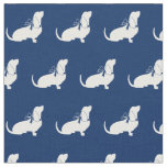 Basset Hound Dog Silhouette Pet Navy Blue Fabric