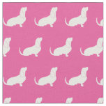 Basset Hound Dog Silhouette Pet Pink Fabric