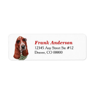 Basset Hound Dog Sunglasses Return Address Label