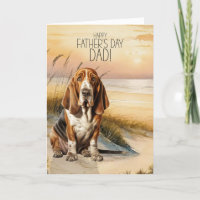 Basset Hound Dog Sunset Beach Father's Day
