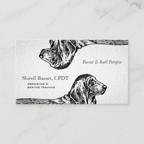 Basset Hound Dog Textured Look Business Card Templates