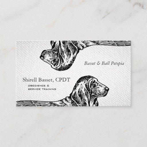 Customizable Basset Hound Dog Textured Look Business Card Templates