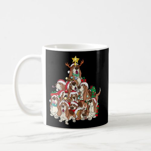 Basset Hound Dog Tree Dog Santa Coffee Mug