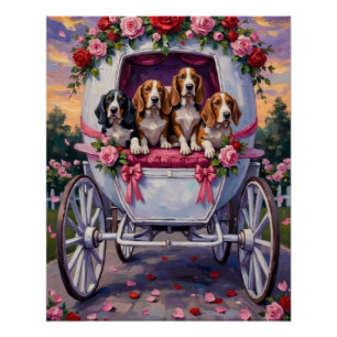 Basset Hound Dog Valentine's Day  Poster