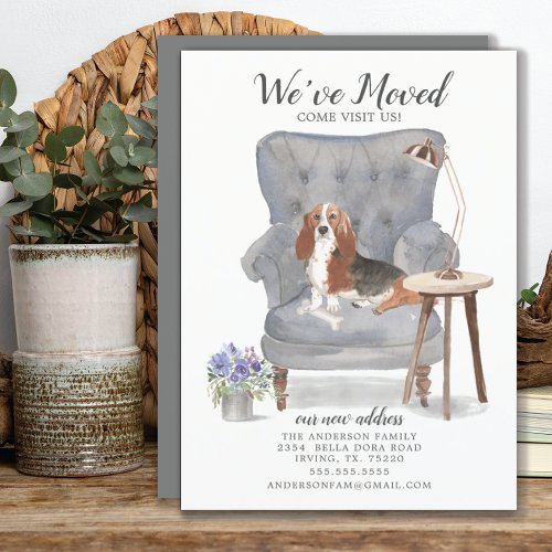 Basset Hound Dog Weve Moved Moving Announcement