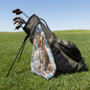 Basset Hound Dog Winter Wonderland Christmas Joy Golf Towel