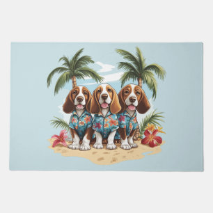 Basset Hound Dogs Hawaiian Shirts Doormat