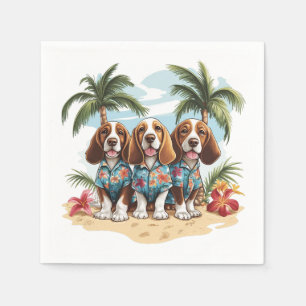 Basset Hound Dogs Hawaiian Shirts Napkins