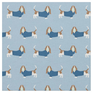 Basset Hound dogs in scrubs Fabric