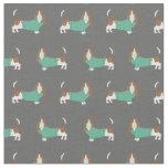 Basset Hound dogs in scrubs grey Fabric
