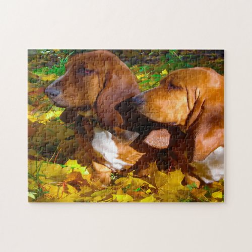 Basset Hound Dogs Jigsaw Puzzle