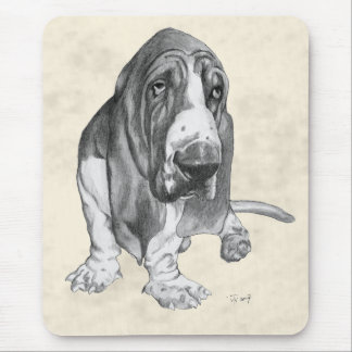Basset Hound Drawing Mouse Pad