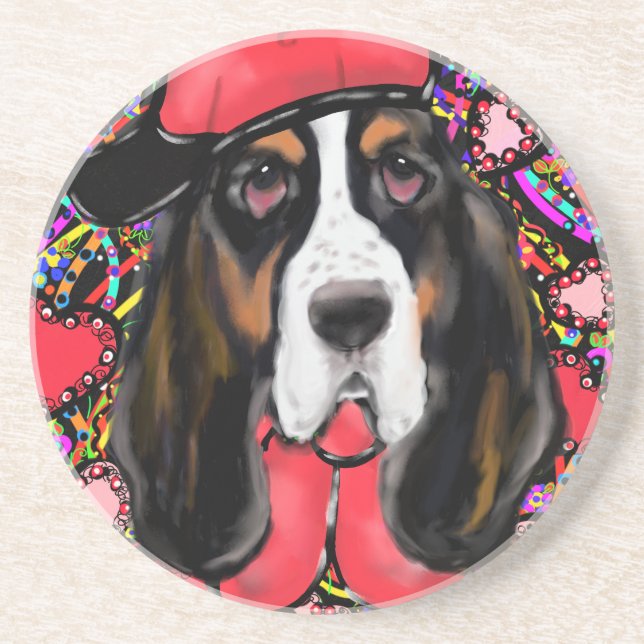 Basset Hound Drink Coaster (Front)