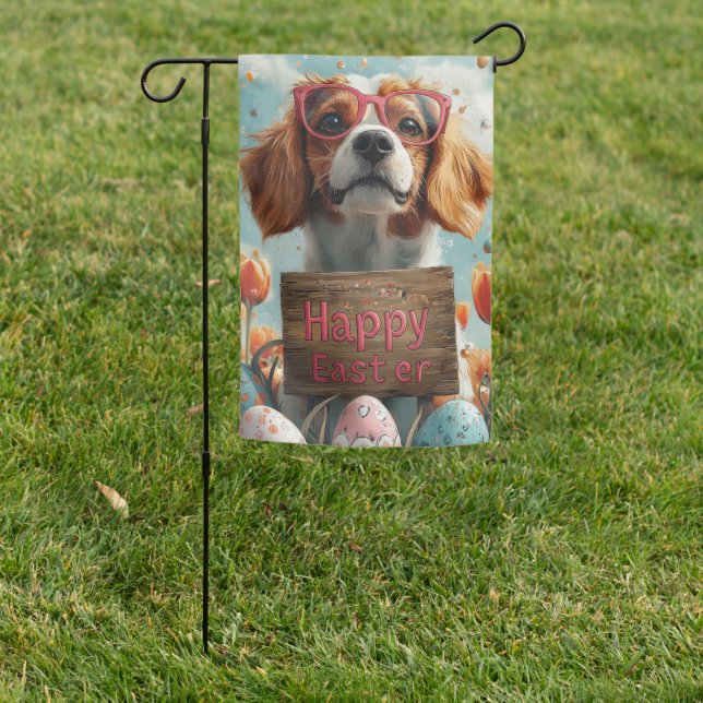 Basset Hound Easter Eggs  Garden Flag (In SItu)