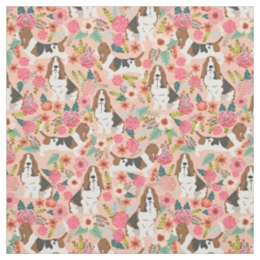 Jbyjbx Sweet Basset Hound Floral Print Backpack - Lightweight, 15" Laptop Compartment, Durable Polyester