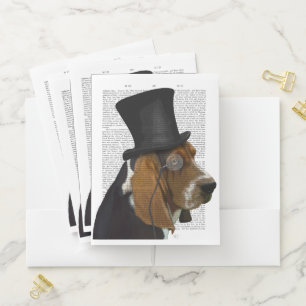 Basset Hound, Formal Hound and Hat Pocket Folder
