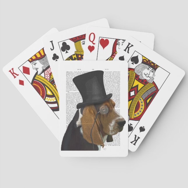 Basset Hound, Formal Hound and Hat Poker Cards (Back)