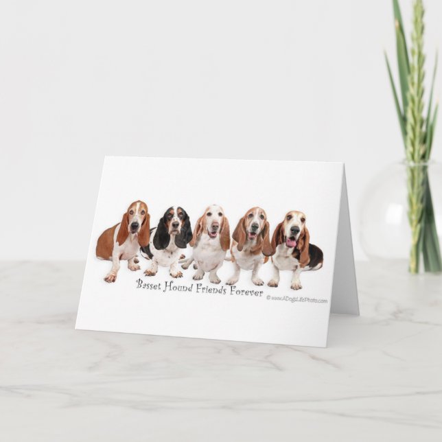 Basset Hound Friends Forever Card (Front)