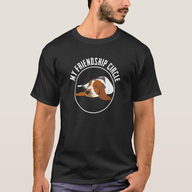 Basset Hound Friendship Circle  Dog Owner Pun Slog T-Shirt (Front)