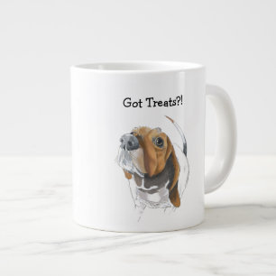 Basset Hound Funny Color Illustration Giant Coffee Mug