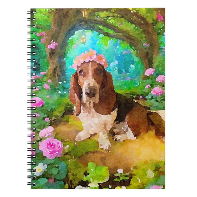 Basset hound Garden Notebook (Front)