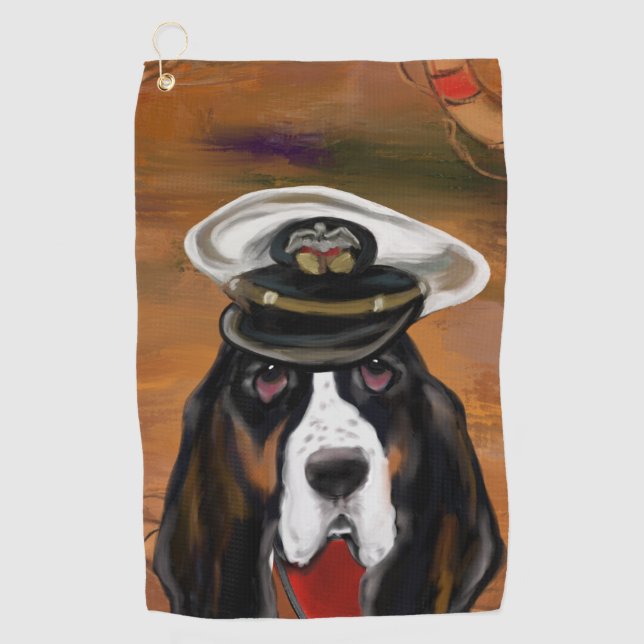 BASSET HOUND GOLF TOWEL (Front)