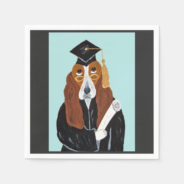 Basset Hound Graduate Napkins (Front)