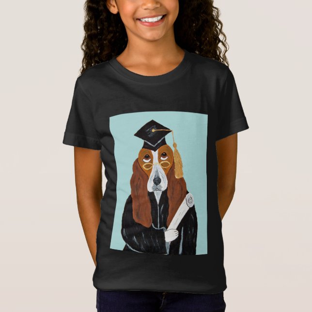 Basset Hound Graduate T-Shirt (Front)
