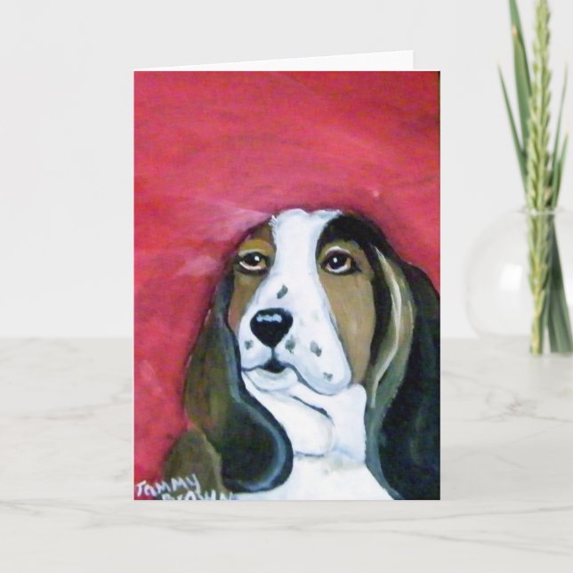 Basset Hound Greeting Card (Front)