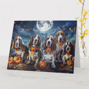 Basset Hound Halloween Spooky Card