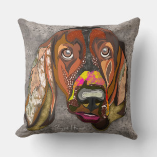 Basset Hound hand-painted Throw Pillow