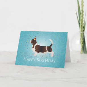 Basset Hound Happy Birthday Design Card