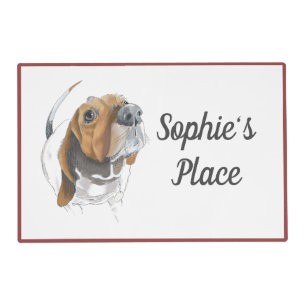 Basset Hound Happy Smiling Dog Personalized Placemat