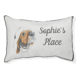 Basset Hound Happy Smiling Dog Personalized Small Pet Bed