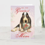 Basset Hound Heart Mom Card