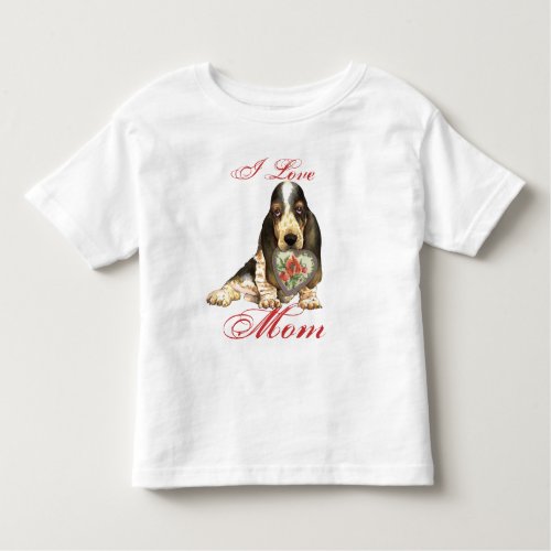 Basset Hound Heart Mom Toddler T_shirt