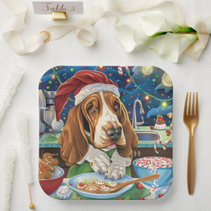 Basset Hound Holiday Baking: Festive Christmas Paper Plates