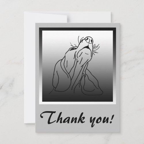 Basset Hound Howling Greeting Thank You Card