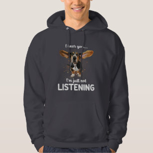 basset hound i hear you not listening hoodie