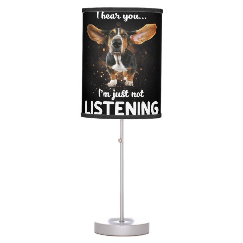 basset hound i hear you not listening table lamp