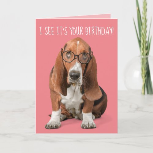 Basset Hound I See Its Your Birthday You Look  Card