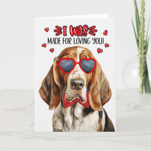 Basset Hound I Was Made for Loving You Valentines Holiday Card