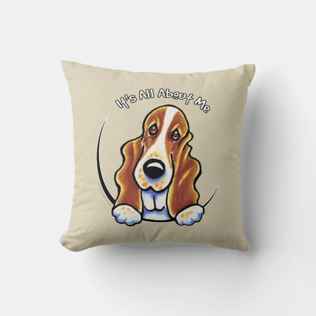 Basset Hound IAAM Throw Pillow (Front)