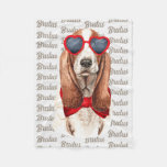 Basset Hound In Love With Dog&#39;s Name Fleece Blanket at Zazzle