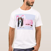 Basset Hound In Pink Bunny Suit T-Shirt