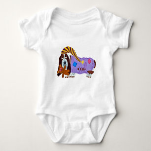 Basset Hound in PJs baby bodysuit